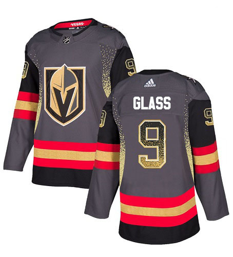 Men Adidas Golden Knights #9 Cody Glass Grey Home Authentic Drift Fashion Stitched NHL Jersey->more nhl jerseys->NHL Jersey